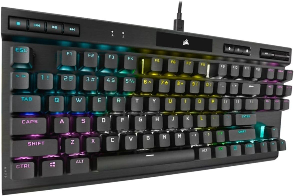 K70 RGB Tenkeyless Mechanical Gaming Keyboard - CHERRY MX SPEED Switches, Aluminum Frame, Per-Key RGB Backlighting, Detachable USB-C Cable